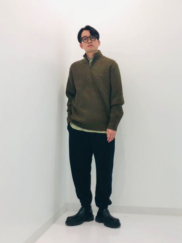 スフレヤーンハーフジップセーター（メンズ）の着用コーディネート一覧