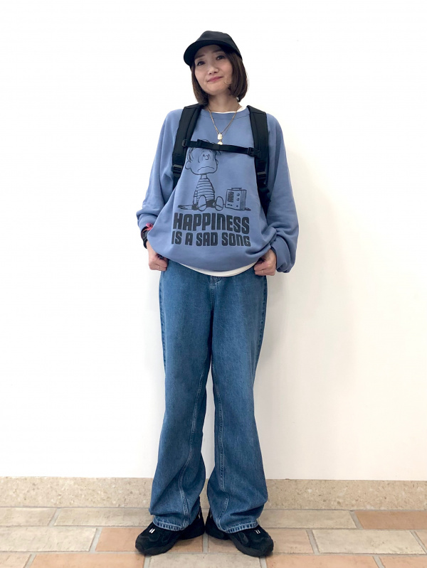 スウェットパンツ、ソフトコットンボーダーラウンドヘムTの