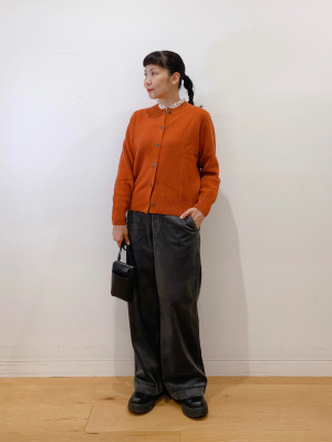 新品 KIJI SHIMA ブラウン コーデュロイ ワイドパンツ