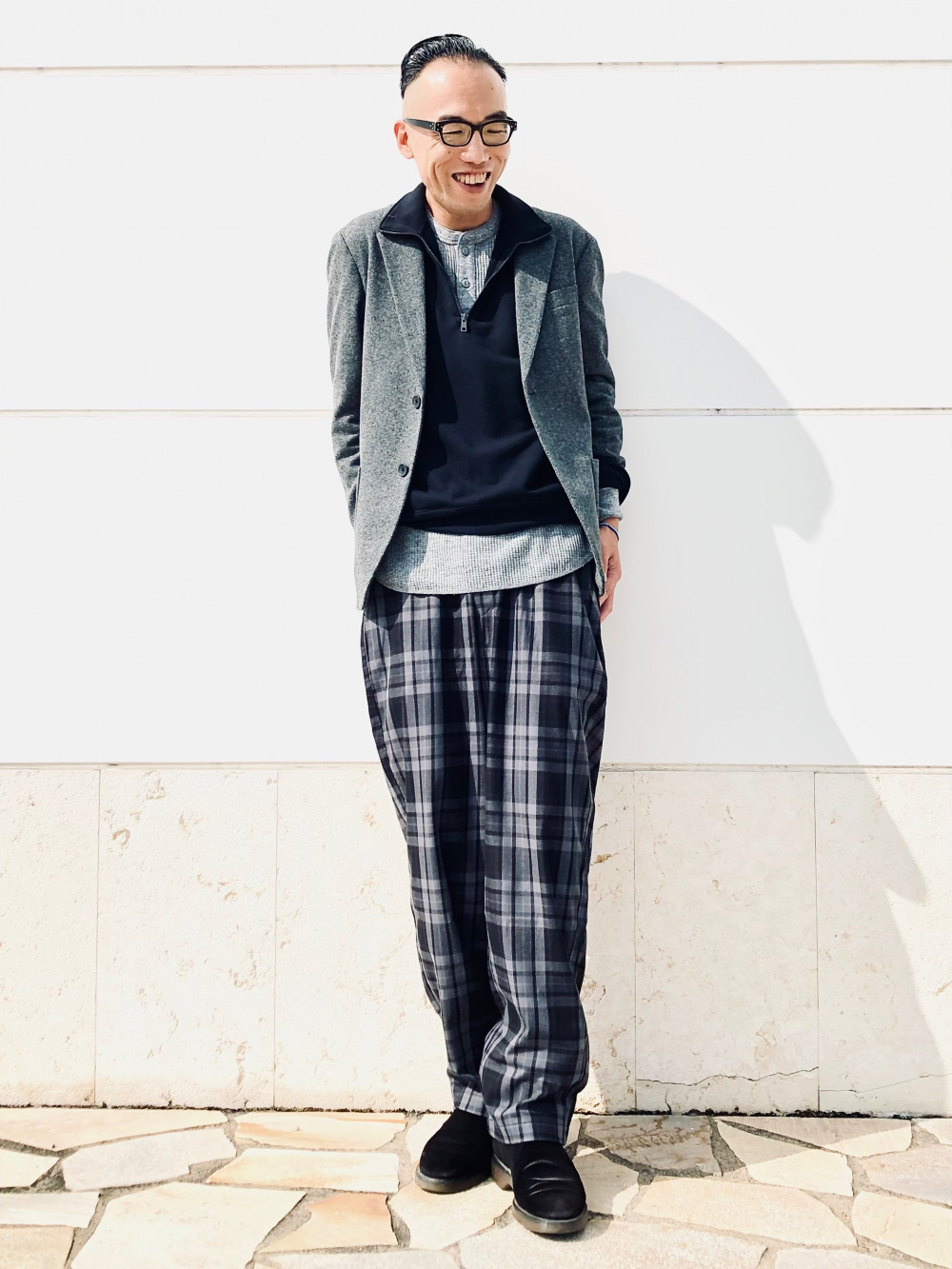 PLAID SINGLE 2B 素晴らしく JACKET PANTS セットアップ