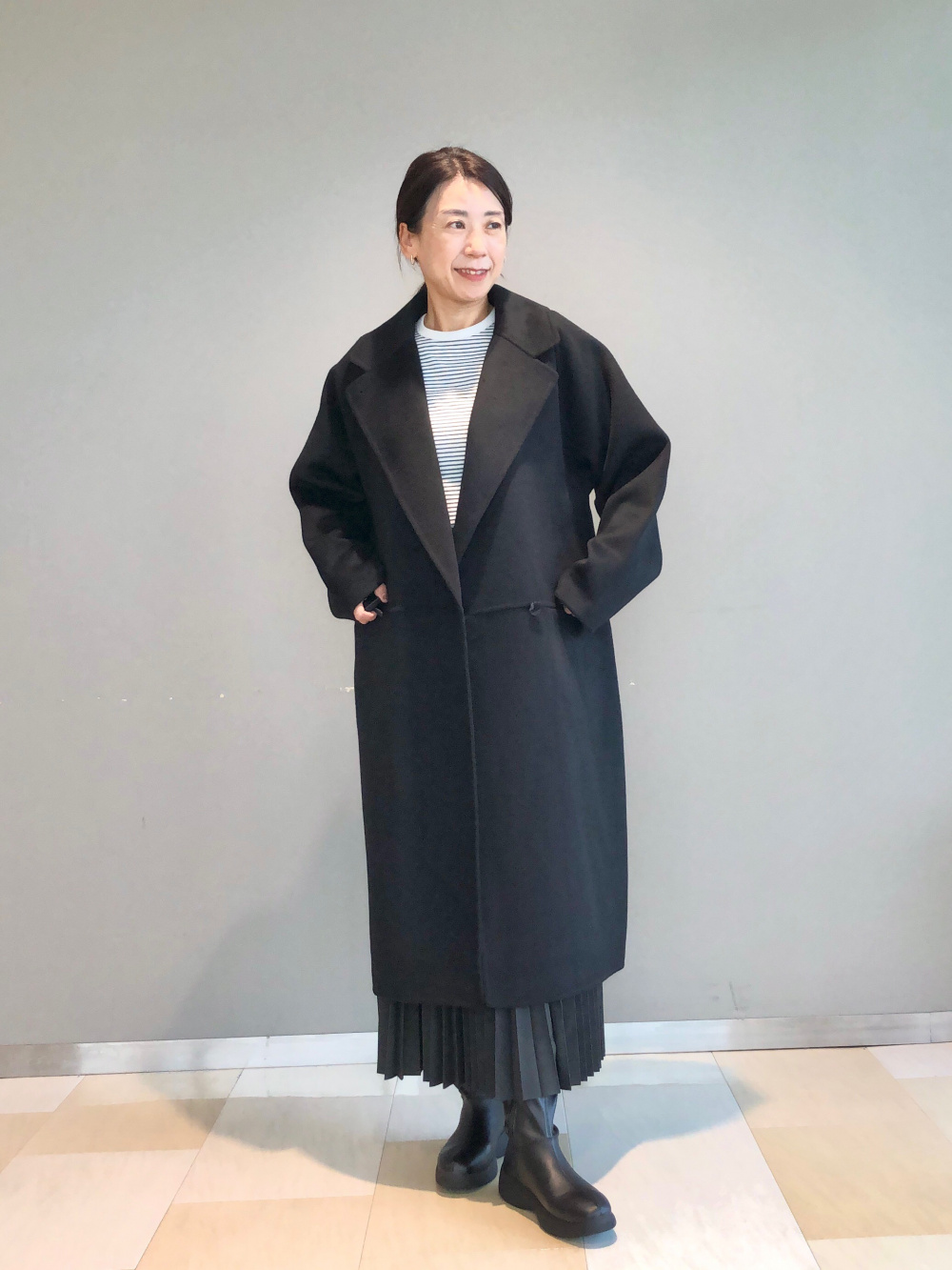 ダブルフェイスロングコート」の着用コーディネート| ユニクロ公式