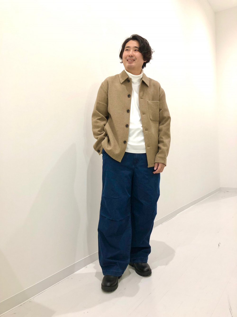 ソフトタッチタートルネックTシャツ、コンフォート2Bジャケット