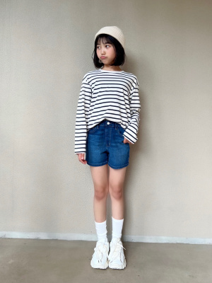 ユニクロ公式 | GIRLS デニムショートパンツ