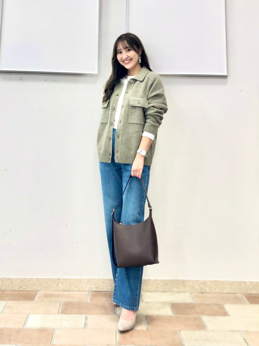 エアリズムコットンスウェットパンツ、ラムニットジャケット」の