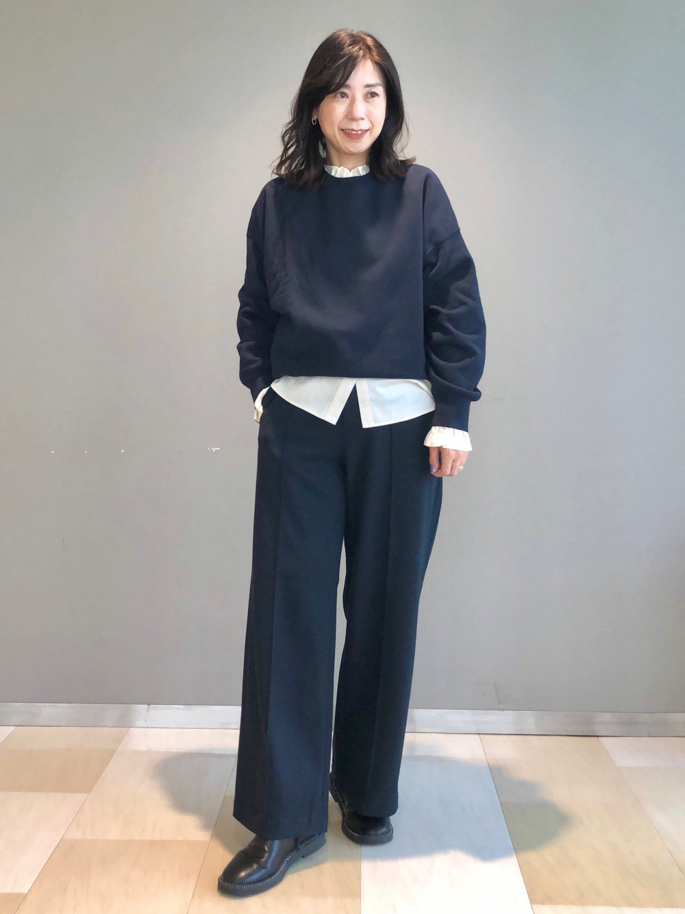 ソフトタッチクルーネックTシャツ、カシミヤリラックスVネック