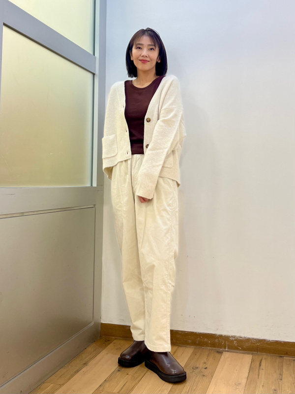 UNIQLO Cツイードオーバーサイズジャケットタックワイドパンツ 