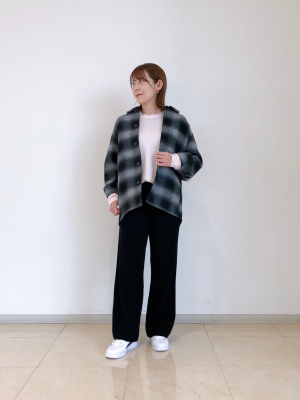 ゆーたん　ルシェルブルー　ダブルブレステッドシャツジャケット 毛ブレンド ダブル ジャケット