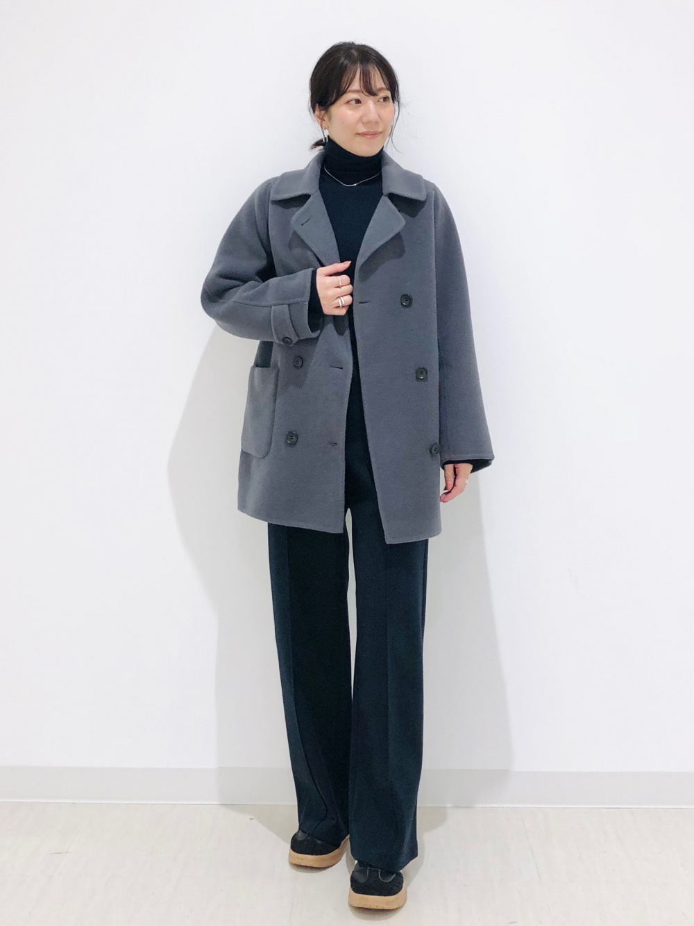 新品 UNIQLO x コントワーデコトニエ ダブルフェイスハーフコート ユニクロ公式 | ダブルフェイスハーフコート