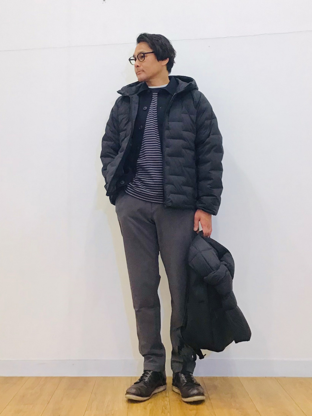 ユニクロ　パフテックボリュームパーカ エアリズムコットンスウェットパンツ、パフテックボリューム