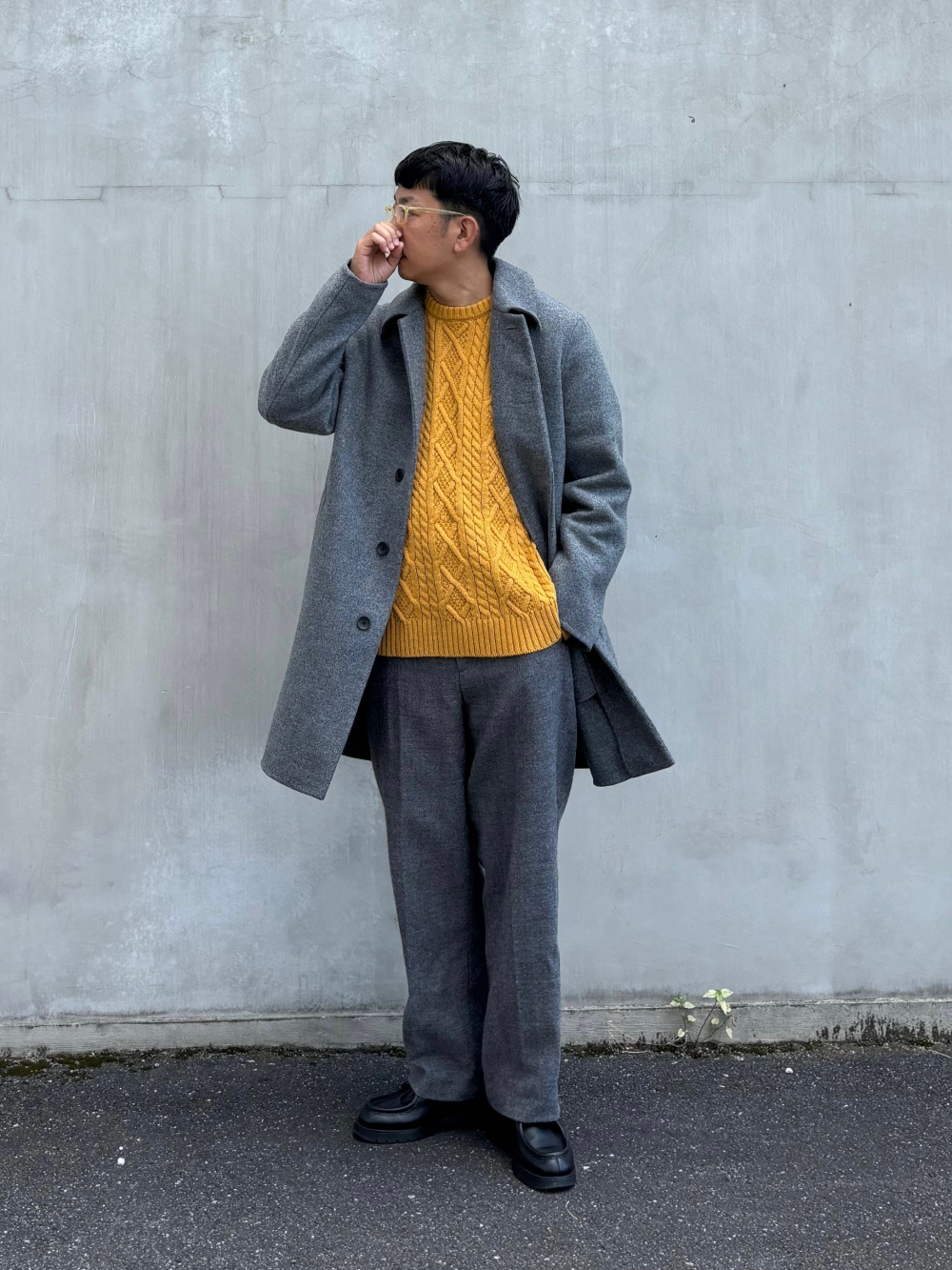 ダブルフェイスコート　UNIQLO M メンズ　黒 UNIQLO C ユニクロC ダブルフェイスコート BLACK ブラック Lサイズ