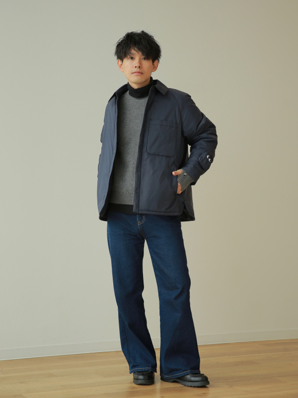ヒートテックボアスウェットパンツ/丈長め、パフテックシャツ