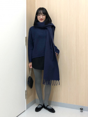 UNIQLO】ツイードスコート ブラック 新品未使用 - メルカリ