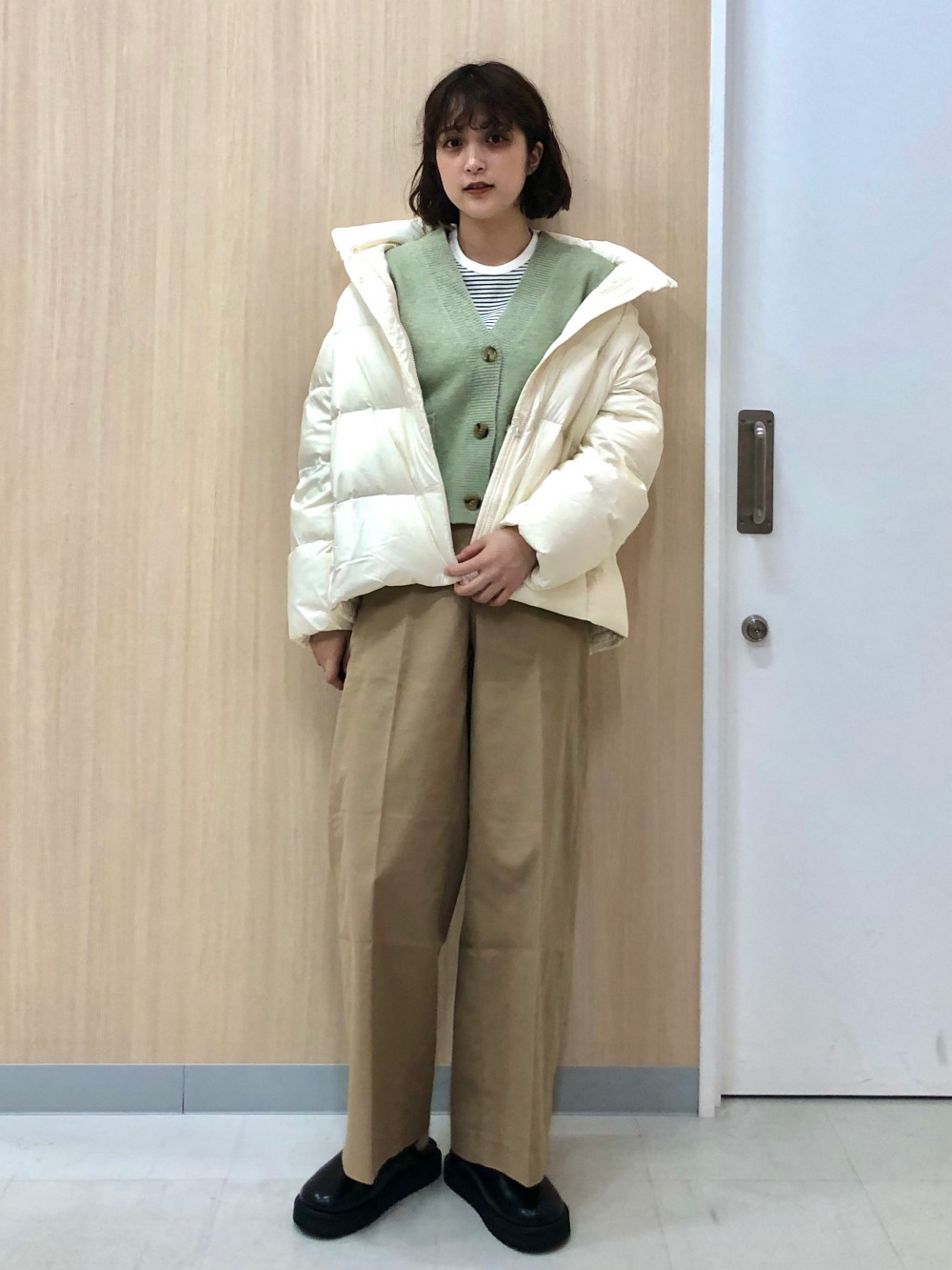 ツイードオーバーサイズジャケット、ツイードタックワイドパンツ