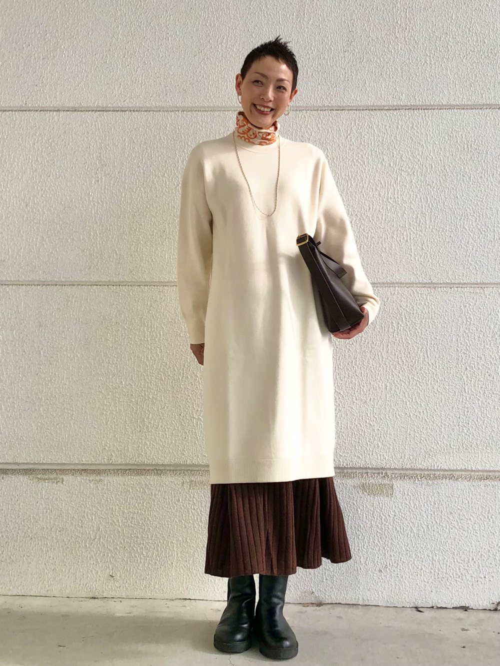 カシミヤクルーネックショートカーディガン、カシミヤクルー
