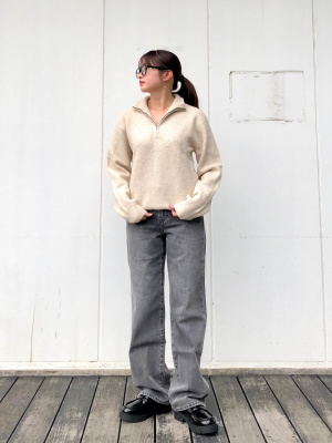 ユニクロ公式 | スフレヤーンハーフジップセーター