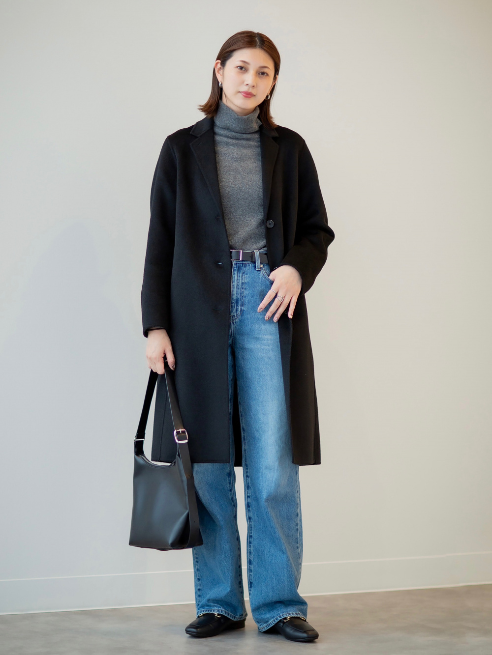 ダブルジャケット、ソフトリブクルーネックT」の着用コーディネート