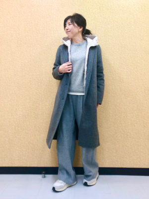 【新品未使用】UNIQLO ユニクロ　ダブルフェイスロングコート　グレー　XL ユニクロ公式 | ダブルフェイスチェスターロングコート