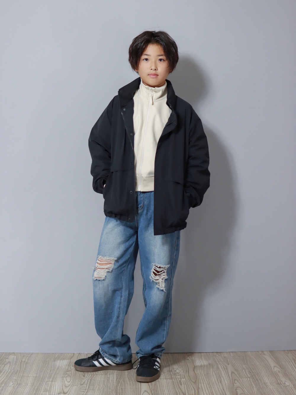 ドライスウェットリラックスブルゾン（セットアップ可能）、ウィンド