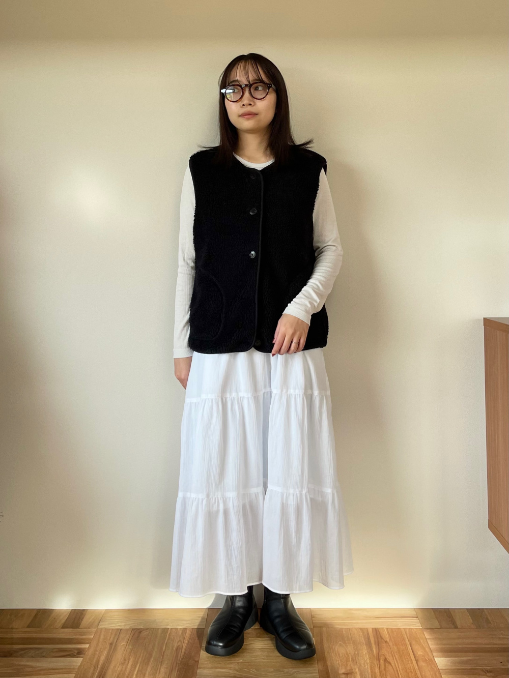 クリンクルコットンキャミソールワンピース」の着用コーディネート