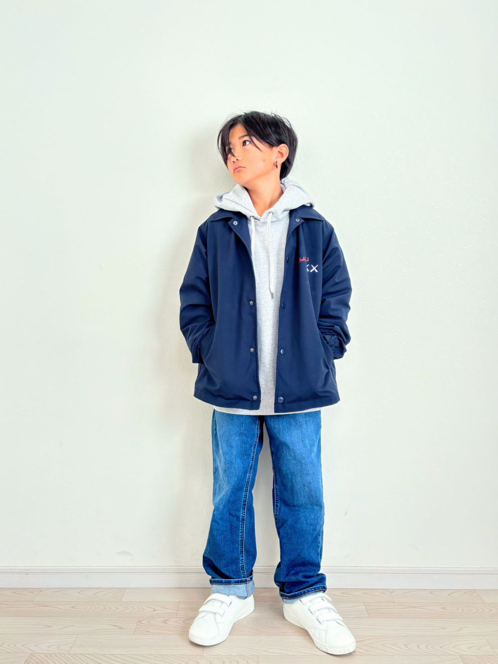 ユニクロカウズコーチジャケット紺 Uniqlo KAWS + WARHOL COLLECTION Coach Jacket Black Navy XS