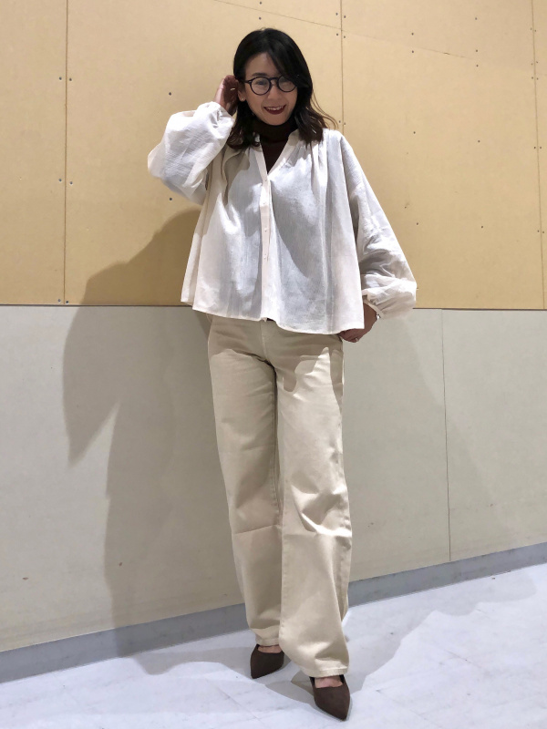 ユニクロ　アイボリー ワッシャーコットンシャツ　L コントワーデコトニエ ユニクロ公式 | ワッシャーコットンシャツ