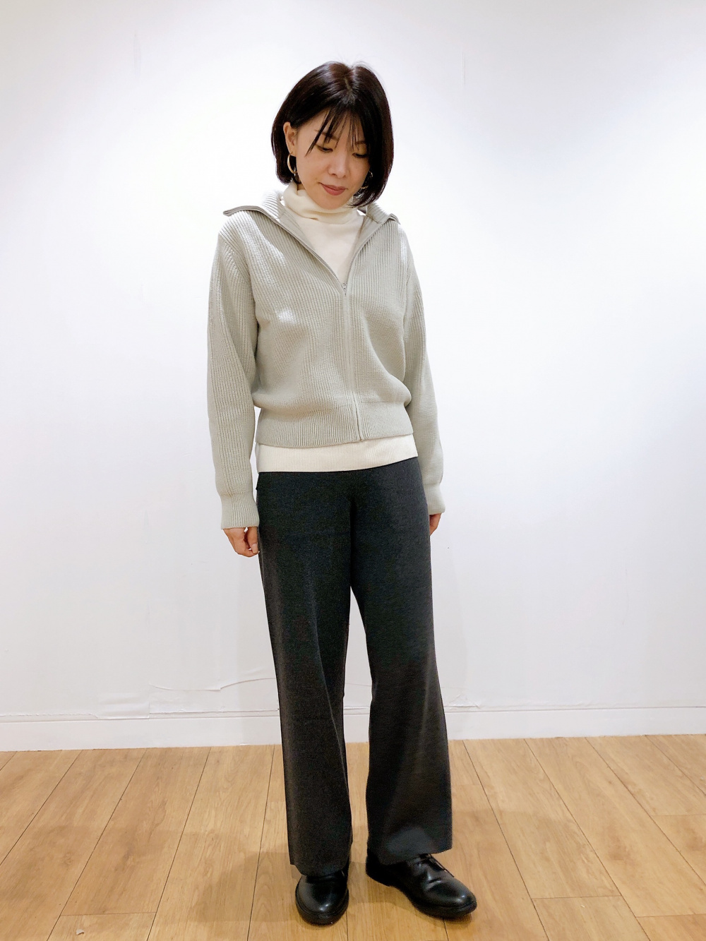 ウォッシャブルミラノリブニットパンツ、ウォッシャブルミラノ