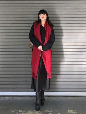 完売‼️新品‼️ユニクロ　UNIQLO スフレヤーンチャンキーストール　ピンク ユニクロ公式 | スフレヤーンチャンキーストール