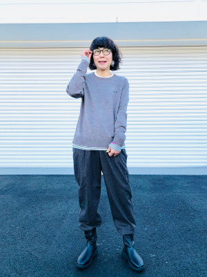 地球人　4/28 トリプルタックワイドストレートパンツ ダークグレー XL 高身長 カットソータックワイドパンツ（トールサイズ） 通販