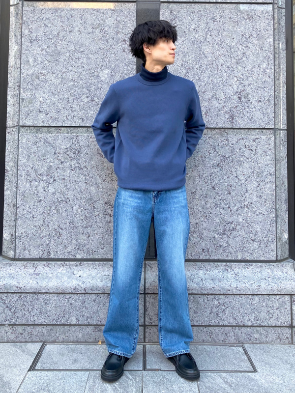 ソフトタッチタートルネックTシャツ、ウォッシャブルミラノリブクルー