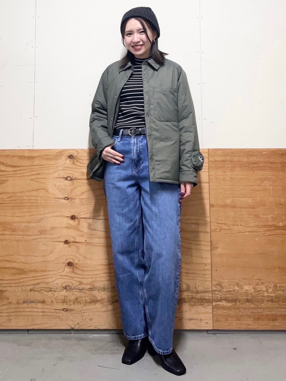 パフテックシャツジャケット、メリノクルーネックセーター」の