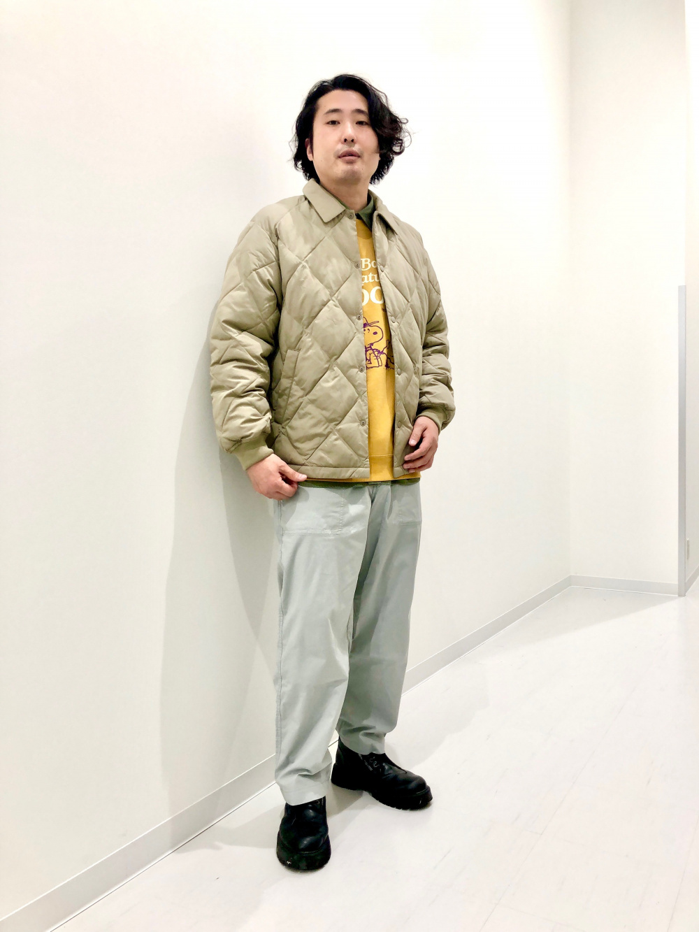 ヒートテックボアスウェットパンツ、パフテックキルティングジャケット