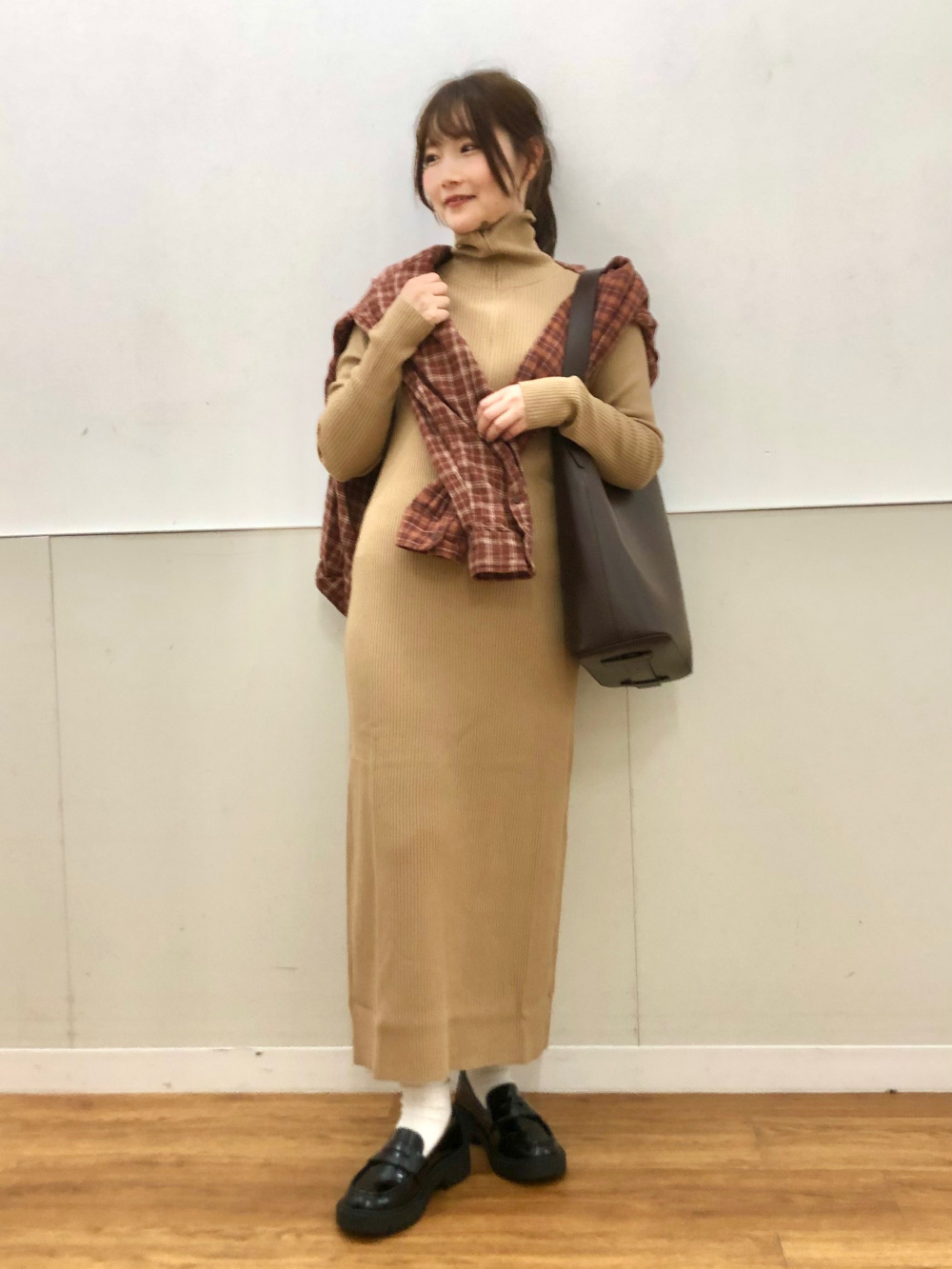 新品【UNIQLO 】ユニクロウールブレンドダッフルコートS チェック　グリーン ユニクロ公式 | ウールブレンドダッフルコート
