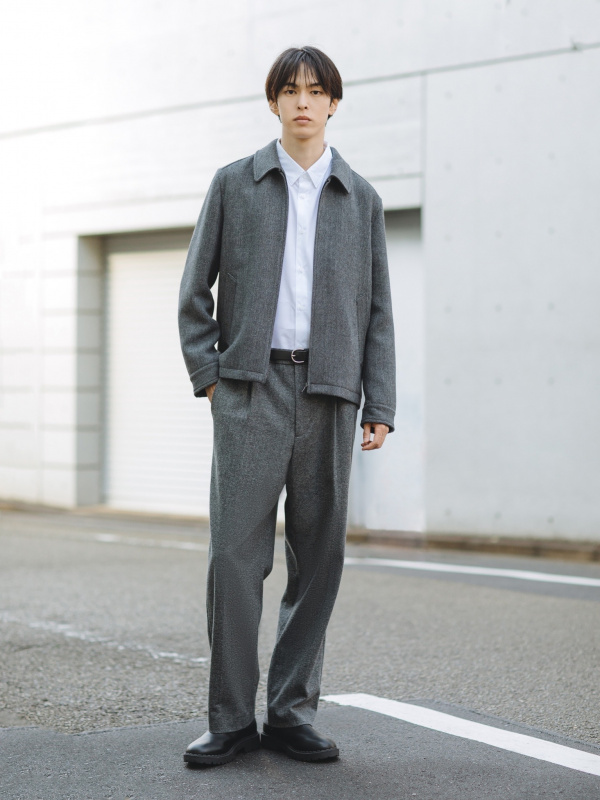 タックワイドパンツ/ヘリンボーン（メンズ）の着用コーディネート一覧