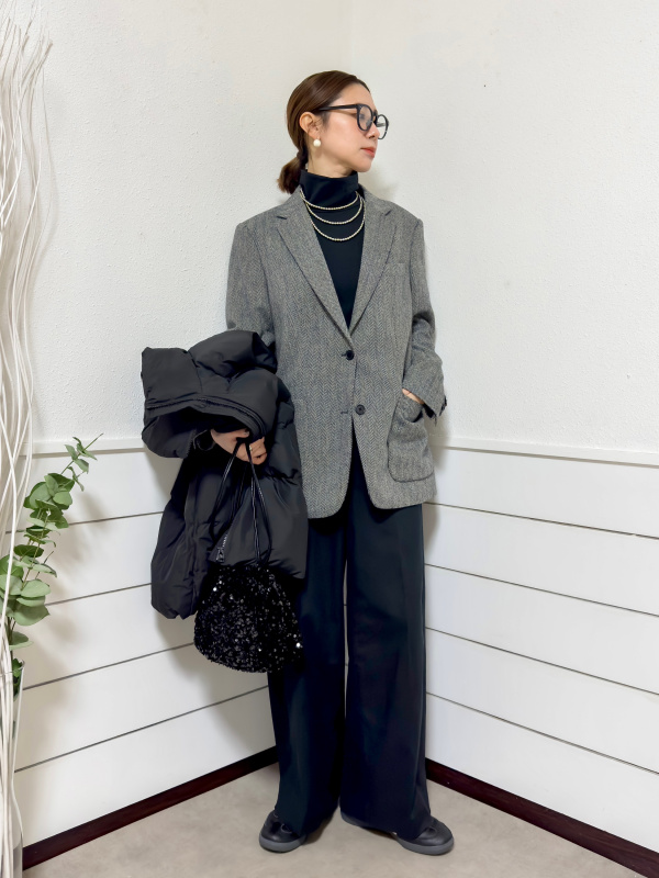 UNIQLO ：C☆ツイードオーバサイズジャケット 浅野里絵の【UNIQLO：C】ツイードジャケット着回しコーデ | Domani
