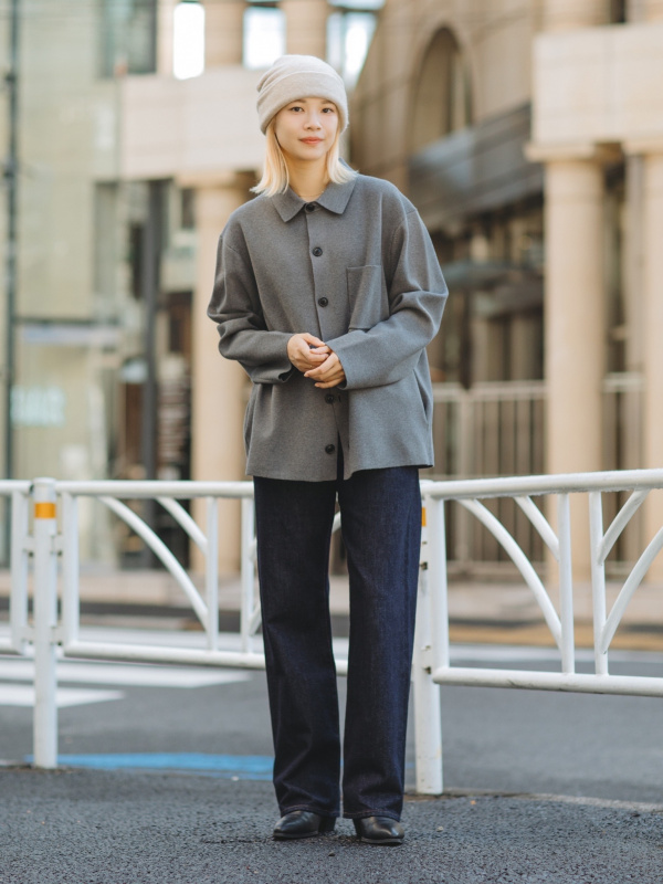 ミラノリブシャツカーディガン、ウォッシャブルニットリブパンツ/丈