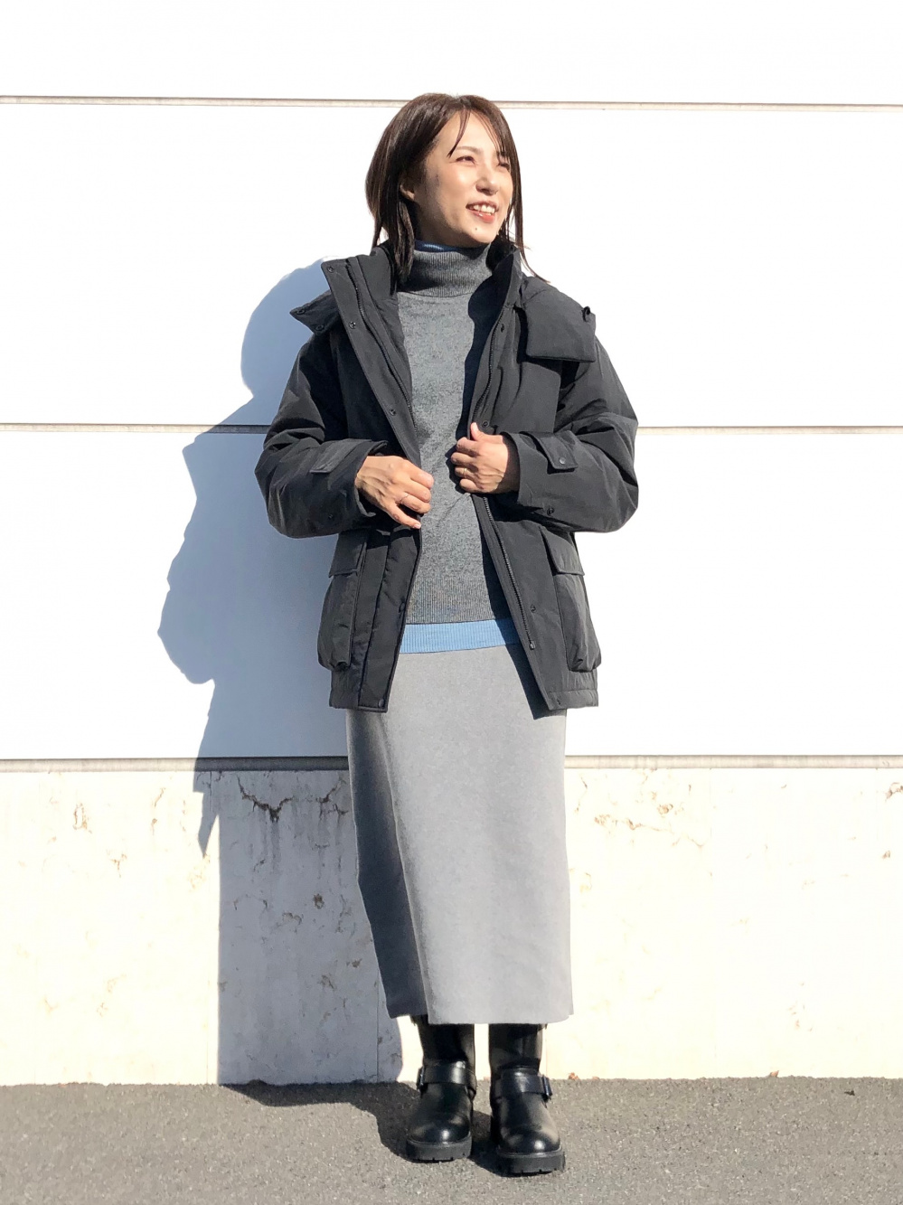 カシミヤタートルネックセーター、ヒートテックタックパンツ（丈標準68