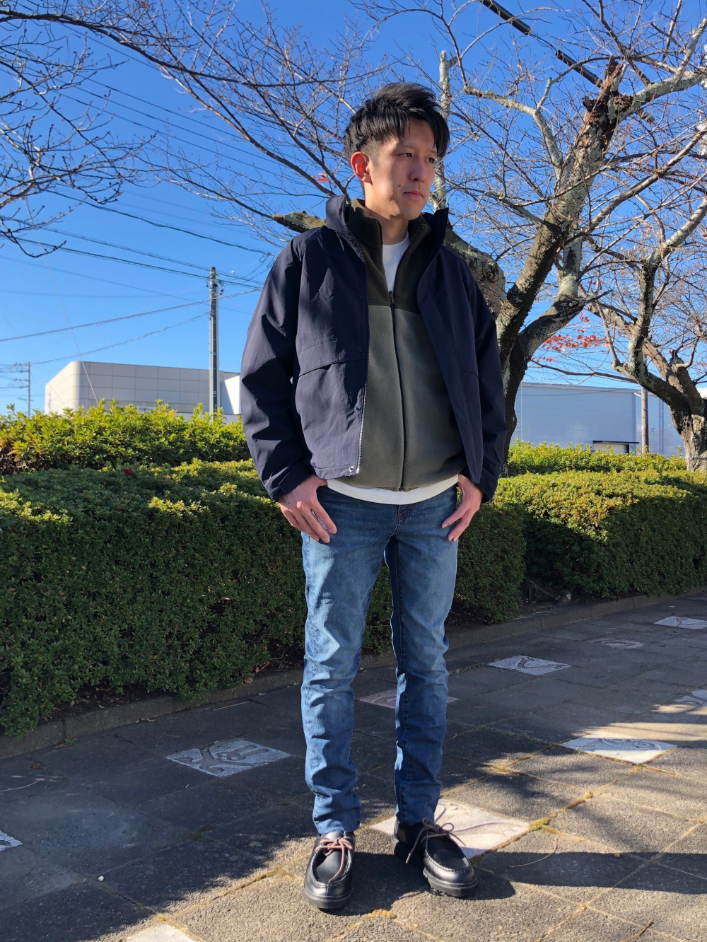 UNIQLO(ユニクロ) コンフォート2Bジャケット/ヘリンボーン L 灰 ユニクロ公式 | コンフォート2Bジャケット/ヘリンボーン