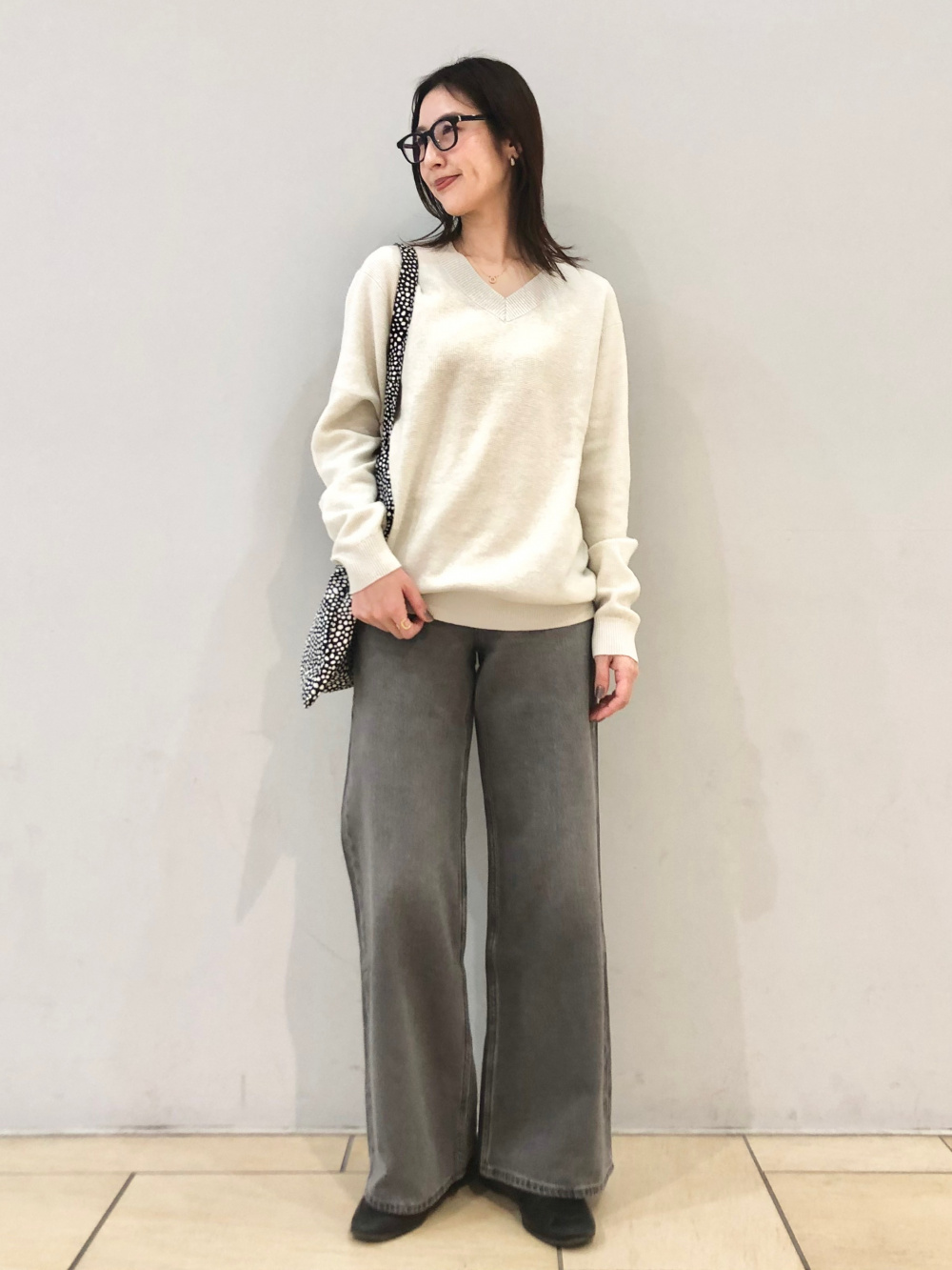 RyuRyu様 C5067 ワッフルプルオーバー×パンツコーデ
