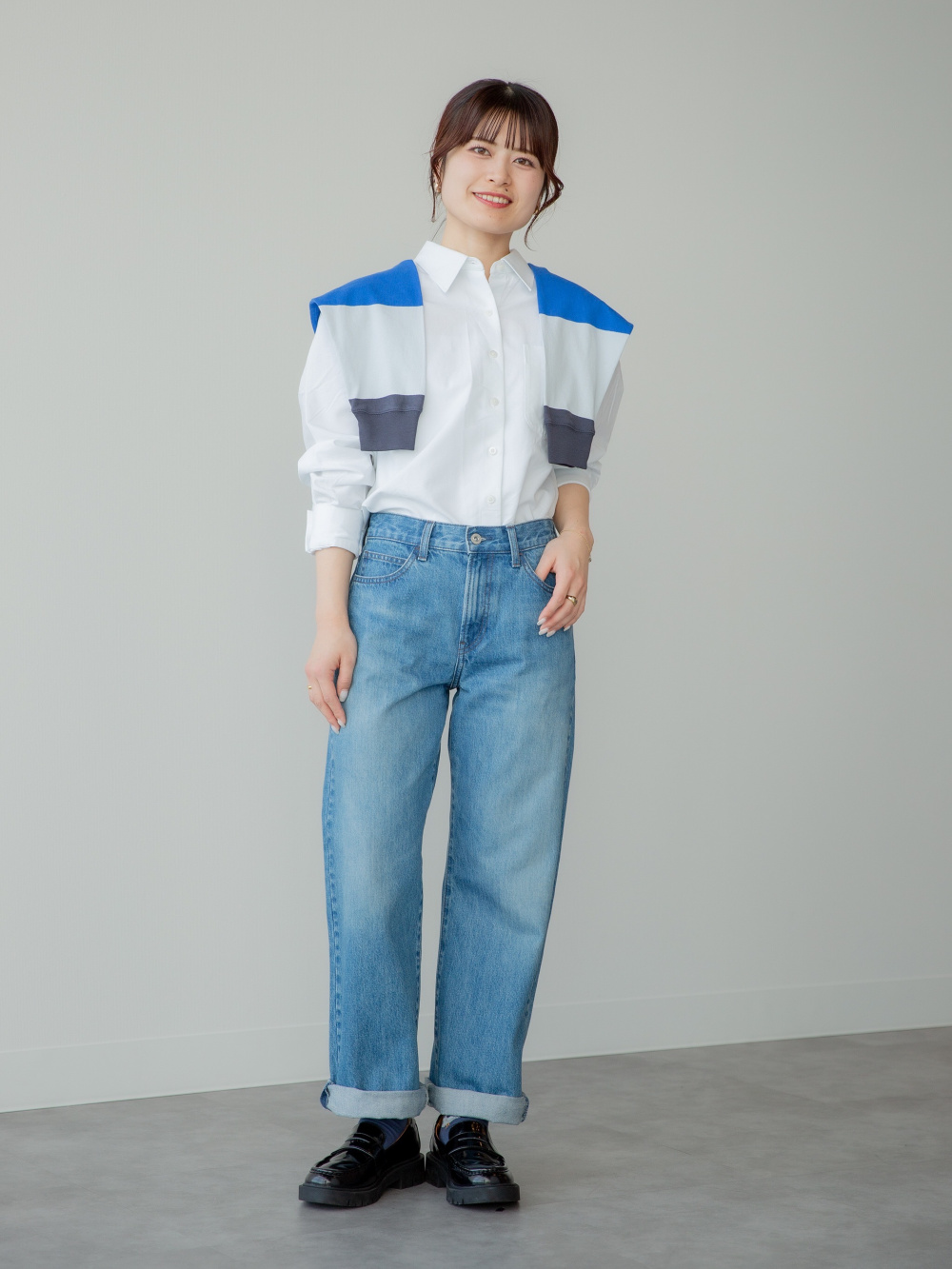 ボクシーラガーポロシャツ」の着用コーディネート| ユニクロ公式