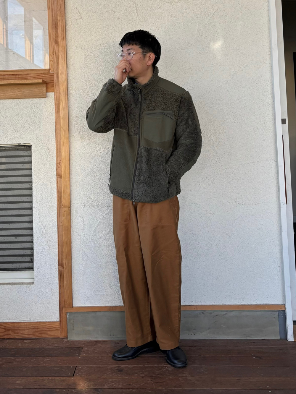 コンビネーションフリースジャケット」の着用コーディネート