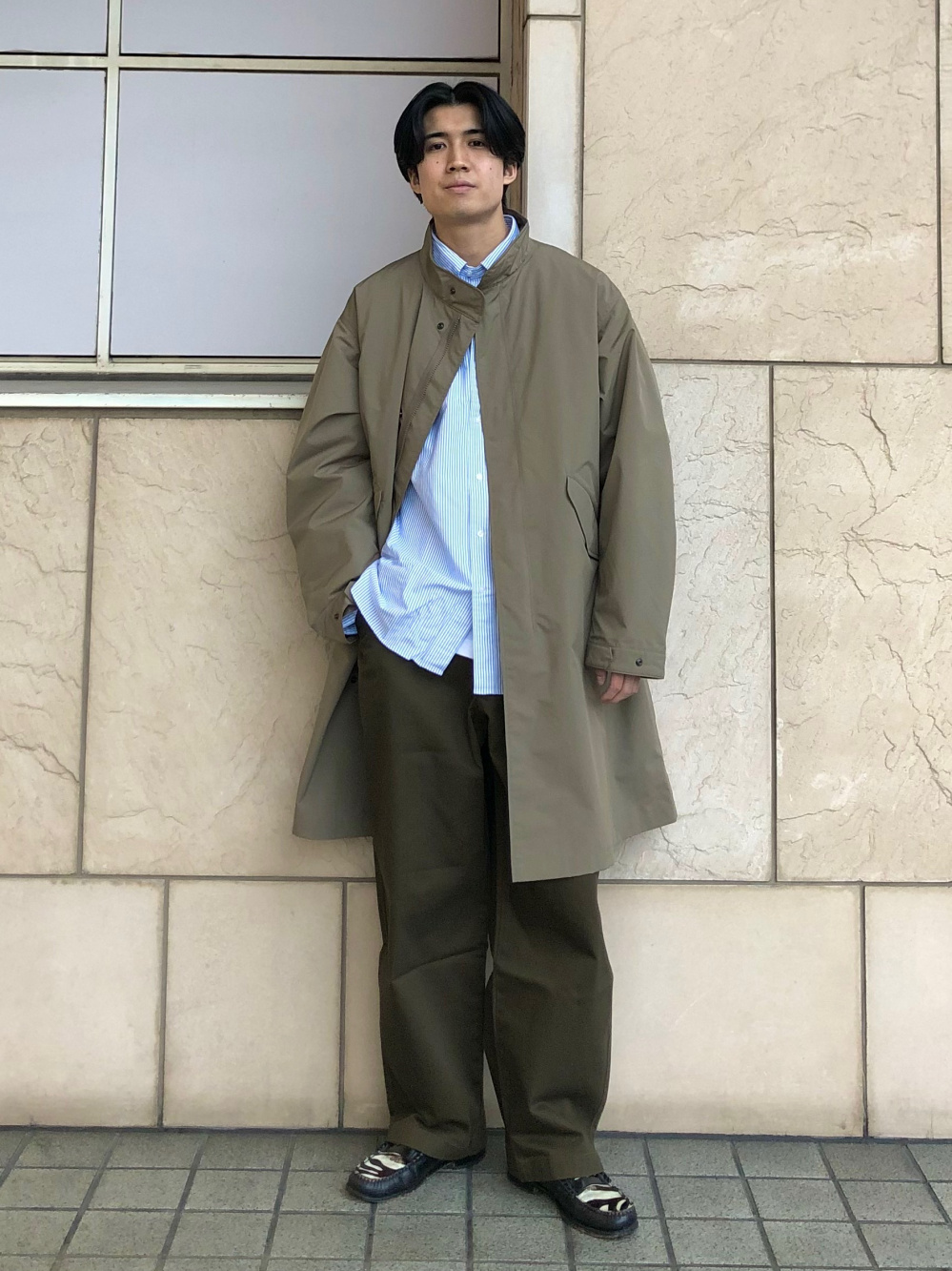ウィンドプルーフ 2WAYコート L カーキ