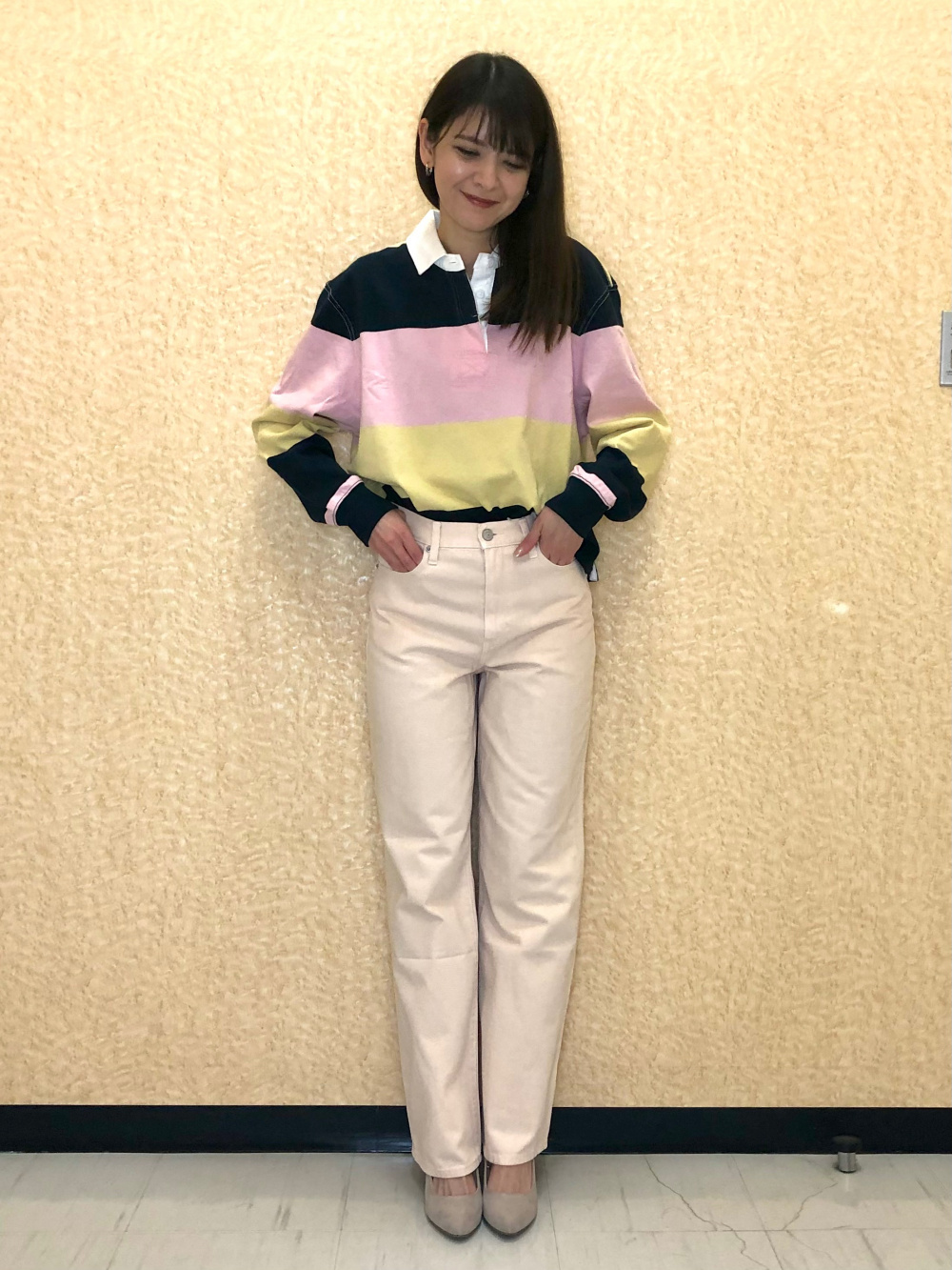 ボクシーラガーポロシャツ」の着用コーディネート| ユニクロ公式