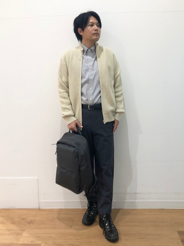 豆の介 ファインクロスオックスフォードシャツ/ボタンダウン（メンズ）の着用