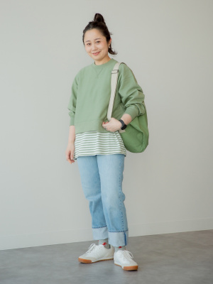 ★ JEANS★ ボクシークロップスウェットシャツ ユニクロ公式 | ボクシースウェットシャツ
