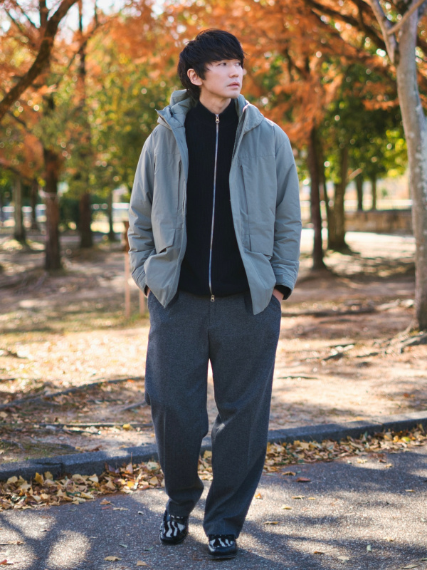 タックワイドパンツ/ヘリンボーン（メンズ）の着用コーディネート一覧