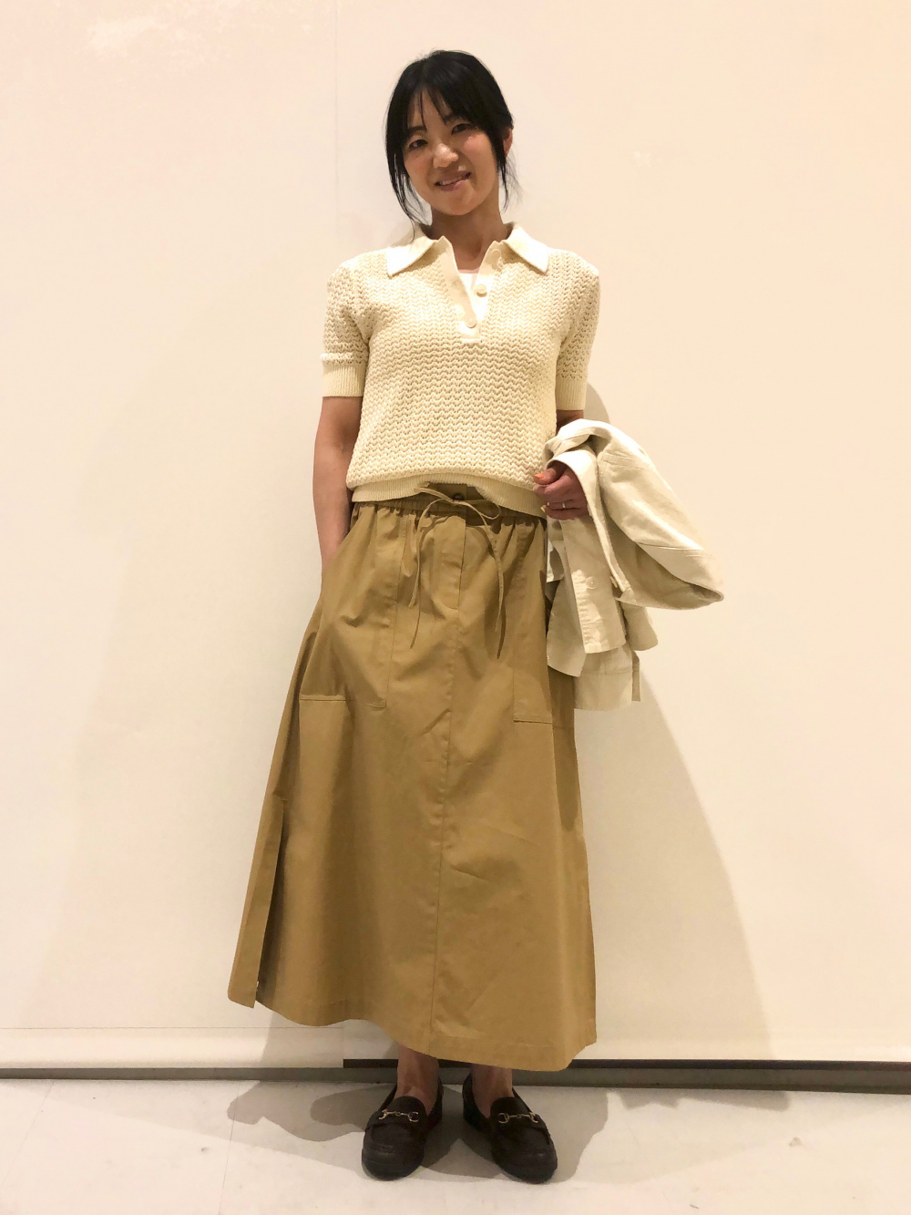 ユニクロ公式 | リネンコットンオープンワークポロセーター