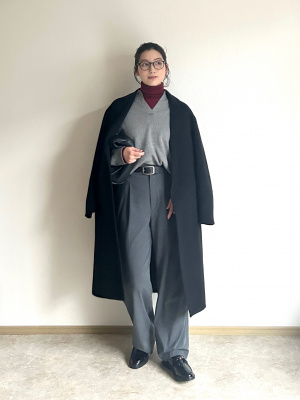 ダブルフェイス２WAYロングコート 低身長サイズあり】ダブルフェイス2WAYロングコート | La