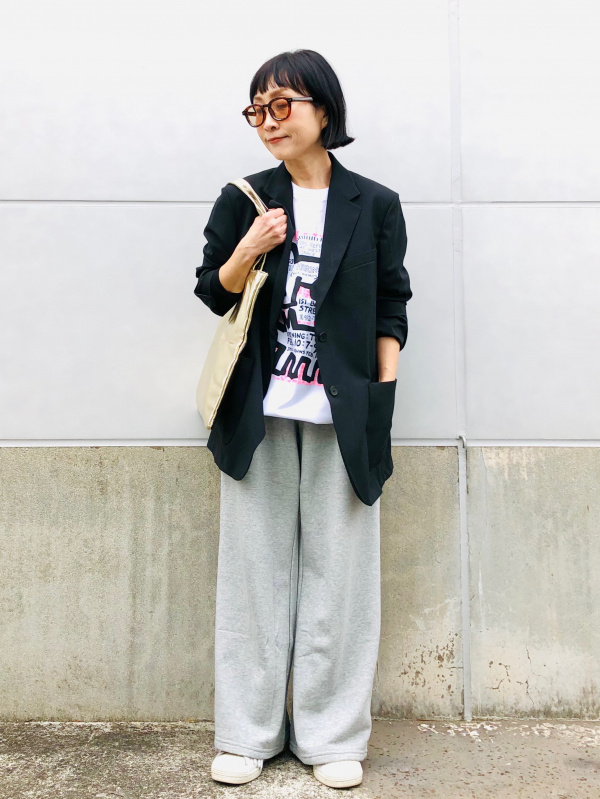 スウェットワイドパンツ、感動ジャケットリラックスフィットの