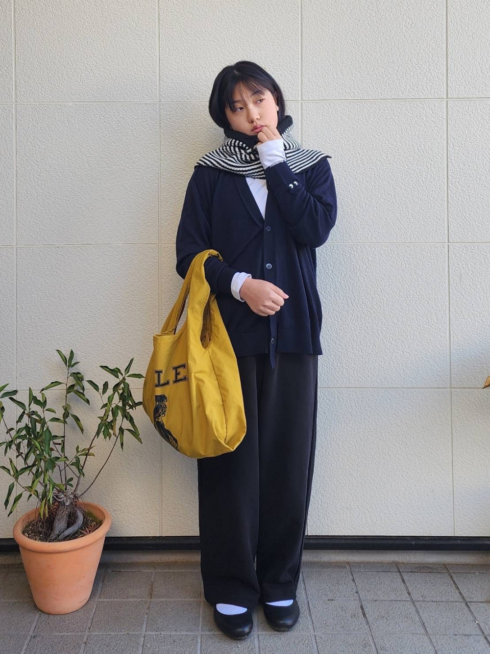 【新品★ＸＸＬ】ユニクロ×アニヤ　メリノオーバーサイズVネックカーディガン　紺色 シアージャージークルーネックT（長袖）、メリノオーバーサイズVネック