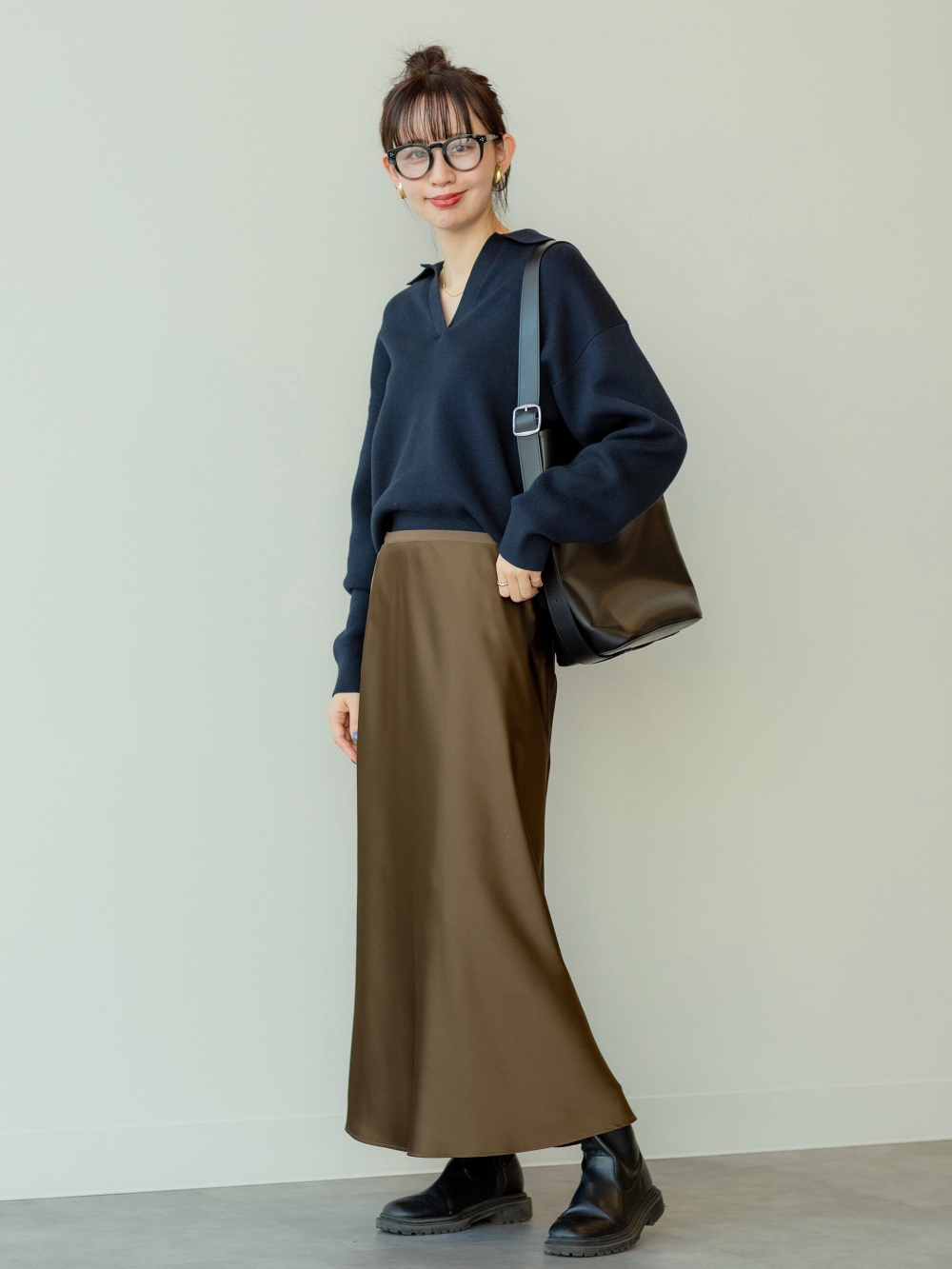 サテンギャザースカートパンツ（セットアップ可） main image 0